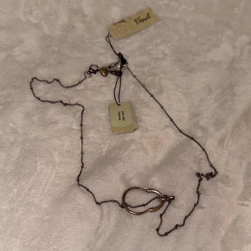 Fossil Two-Tone Interlocking Loop Necklace -